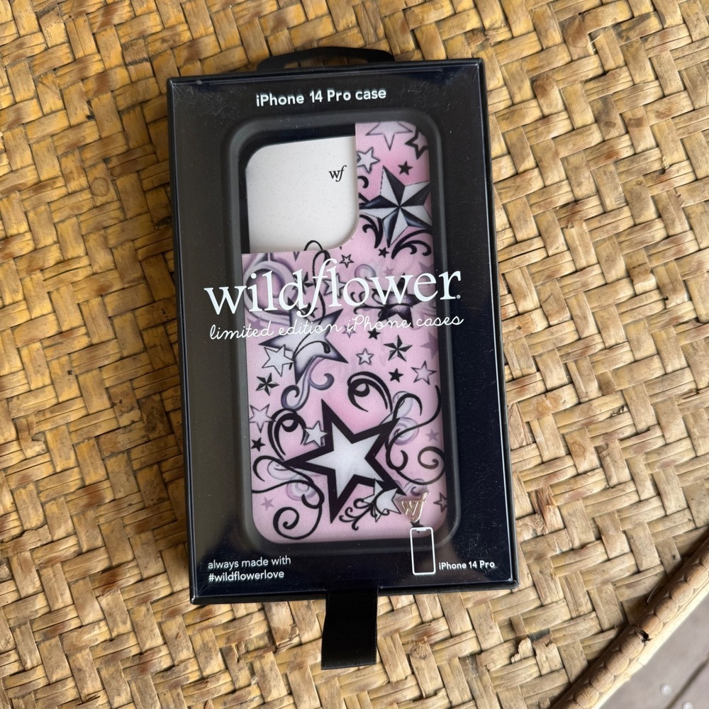 Wildflower iPhone 14 Pro Case Women Pink Star Tattoo Limited Edition New Box